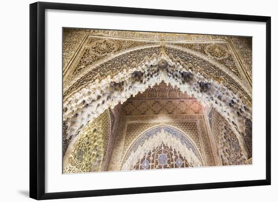 Spain, Andalusia, Granada. the Alhambra. Ornate Arches Inside the Alhambra-Matteo Colombo-Framed Photographic Print