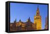 Spain, Andalusia, Seville, Cathedral Giralda, Bell Tower, Plaza Del Triunfo-Chris Seba-Framed Stretched Canvas