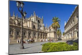 Spain, Andalusia, Seville, Cathedral, Street, Horse-Drawn Carriage-Chris Seba-Mounted Photographic Print