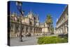 Spain, Andalusia, Seville, Cathedral, Street, Horse-Drawn Carriage-Chris Seba-Stretched Canvas