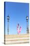 Spain, Andalusia, Seville. Flamenco Dancer Performing in Plaza De Espana-Matteo Colombo-Stretched Canvas