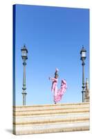 Spain, Andalusia, Seville. Flamenco Dancer Performing in Plaza De Espana-Matteo Colombo-Stretched Canvas