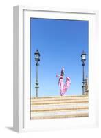 Spain, Andalusia, Seville. Flamenco Dancer Performing in Plaza De Espana-Matteo Colombo-Framed Photographic Print