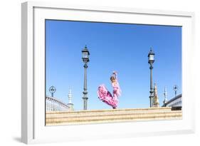 Spain, Andalusia, Seville. Flamenco Dancer Performing in Plaza De Espana-Matteo Colombo-Framed Photographic Print