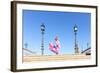 Spain, Andalusia, Seville. Flamenco Dancer Performing in Plaza De Espana-Matteo Colombo-Framed Photographic Print