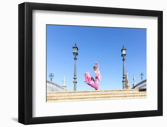 Spain, Andalusia, Seville. Flamenco Dancer Performing in Plaza De Espana-Matteo Colombo-Framed Premium Photographic Print