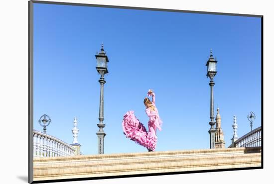 Spain, Andalusia, Seville. Flamenco Dancer Performing in Plaza De Espana-Matteo Colombo-Mounted Photographic Print
