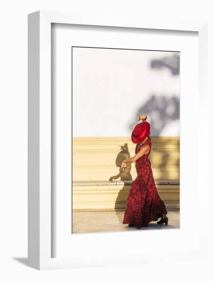 Spain, Andalusia, Seville. Flamenco Dancer Performing Outdoors-Matteo Colombo-Framed Photographic Print