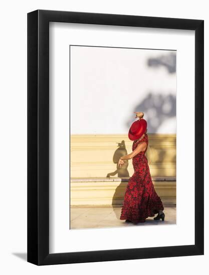 Spain, Andalusia, Seville. Flamenco Dancer Performing Outdoors-Matteo Colombo-Framed Premium Photographic Print