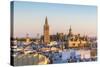 Spain, Andalusia, Seville. High Angle View of the Cathedral with the Giralda Tower-Matteo Colombo-Stretched Canvas