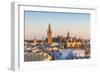 Spain, Andalusia, Seville. High Angle View of the Cathedral with the Giralda Tower-Matteo Colombo-Framed Photographic Print