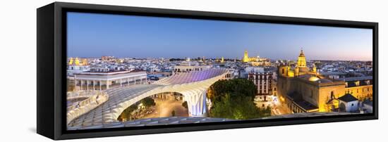 Spain, Andalusia, Seville. Metropol Parasol Structure and City at Dusk-Matteo Colombo-Framed Stretched Canvas