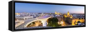 Spain, Andalusia, Seville. Metropol Parasol Structure and City at Dusk-Matteo Colombo-Framed Stretched Canvas