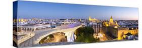 Spain, Andalusia, Seville. Metropol Parasol Structure and City at Dusk-Matteo Colombo-Stretched Canvas