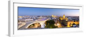 Spain, Andalusia, Seville. Metropol Parasol Structure and City at Dusk-Matteo Colombo-Framed Photographic Print