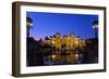 Spain, Andalusia, Seville, Parque De Maria Luisa, Palacio Mudejar, Lighting, Evening-Chris Seba-Framed Photographic Print