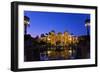 Spain, Andalusia, Seville, Parque De Maria Luisa, Palacio Mudejar, Lighting, Evening-Chris Seba-Framed Photographic Print