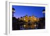 Spain, Andalusia, Seville, Parque De Maria Luisa, Palacio Mudejar, Lighting, Evening-Chris Seba-Framed Photographic Print