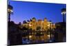 Spain, Andalusia, Seville, Parque De Maria Luisa, Palacio Mudejar, Lighting, Evening-Chris Seba-Mounted Photographic Print