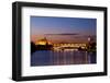 Spain, Andalusia, Seville, Pasarela De La Cartuja, Evening, Bridge, Tourboat-Chris Seba-Framed Photographic Print