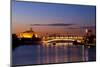 Spain, Andalusia, Seville, Pasarela De La Cartuja, Evening, Bridge, Tourboat-Chris Seba-Mounted Photographic Print