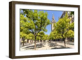 Spain, Andalusia, Seville. Patio De Los Naranjos in the Cathedral and Giralda Tower-Matteo Colombo-Framed Photographic Print