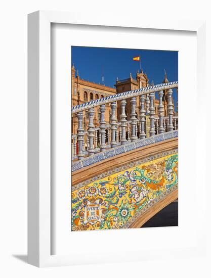 Spain, Andalusia, Seville, Plaza De Espana, Bridge, Puente De Castilla, Close-Up-Chris Seba-Framed Photographic Print