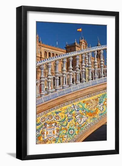 Spain, Andalusia, Seville, Plaza De Espana, Bridge, Puente De Castilla, Close-Up-Chris Seba-Framed Photographic Print