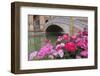 Spain, Andalusia, Seville. Plaza de Espana, ornate bridge with flowers.-Brenda Tharp-Framed Photographic Print