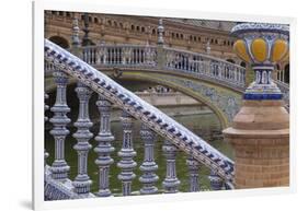 Spain, Andalusia, Seville. Plaza de Espana, ornate bridge.-Brenda Tharp-Framed Photographic Print