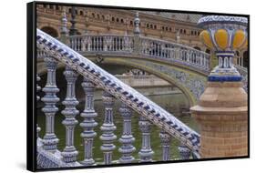 Spain, Andalusia, Seville. Plaza de Espana, ornate bridge.-Brenda Tharp-Framed Stretched Canvas