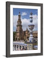 Spain, Andalusia, Seville. Plaza de Espana, ornate bridge.-Brenda Tharp-Framed Photographic Print