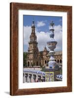Spain, Andalusia, Seville. Plaza de Espana, ornate bridge.-Brenda Tharp-Framed Photographic Print