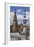 Spain, Andalusia, Seville. Plaza de Espana, ornate bridge.-Brenda Tharp-Framed Photographic Print