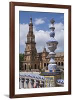 Spain, Andalusia, Seville. Plaza de Espana, ornate bridge.-Brenda Tharp-Framed Premium Photographic Print