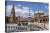 Spain, Andalusia, Seville. Plaza de Espana, ornate bridge.-Brenda Tharp-Stretched Canvas