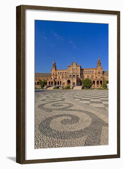 Spain, Andalusia, Seville, Plaza De Espana, Palacio Central-Chris Seba-Framed Photographic Print