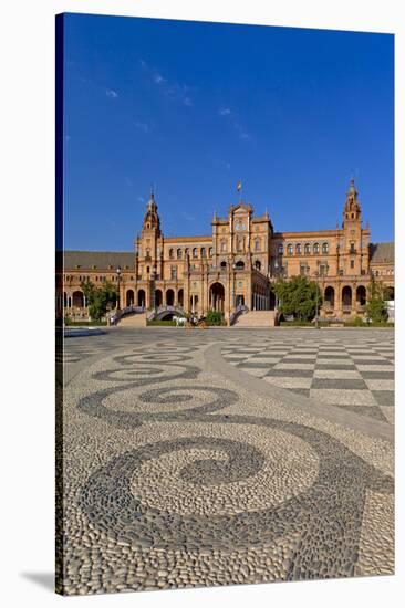 Spain, Andalusia, Seville, Plaza De Espana, Palacio Central-Chris Seba-Stretched Canvas