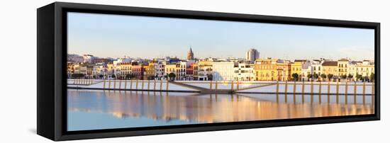 Spain, Andalusia, Seville. Triana District at Sunrise with Guadalquivir River-Matteo Colombo-Framed Stretched Canvas