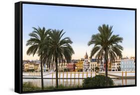 Spain, Andalusia, Seville. Triana District at Sunrise with Guadalquivir River-Matteo Colombo-Framed Stretched Canvas