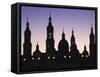 Spain, Aragon Region, Zaragoza Province, Zaragoza, Basilica De Nuestra Senora De Pilar and the Puen-Walter Bibikow-Framed Stretched Canvas