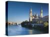 Spain, Aragon Region, Zaragoza Province, Zaragoza, Basilica De Nuestra Senora De Pilar on the Ebro-Walter Bibikow-Stretched Canvas