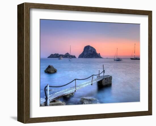 Spain, Balearic Islands, Ibiza, Cala D'Hort Beach and Es Vedra Island-Michele Falzone-Framed Photographic Print