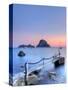 Spain, Balearic Islands, Ibiza, Cala D'Hort Beach and Es Vedra Island-Michele Falzone-Stretched Canvas