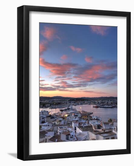 Spain, Balearic Islands, Ibiza, View of Ibiza Old Town (UNESCO Site), and Dalt Vila-Michele Falzone-Framed Photographic Print