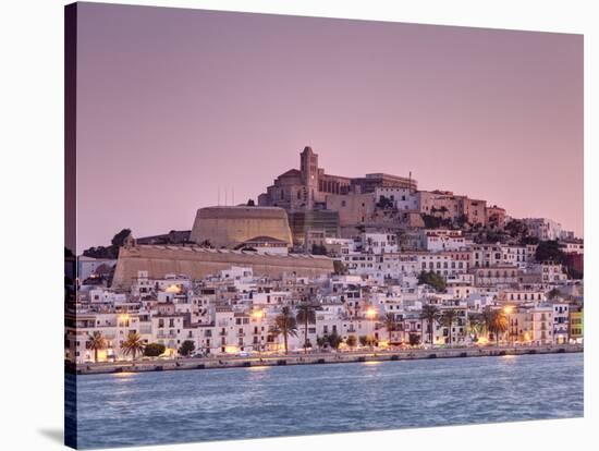 Spain, Balearic Islands, Ibiza, View of Ibiza Old Town (UNESCO Site), and Dalt Vila-Michele Falzone-Stretched Canvas