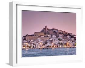 Spain, Balearic Islands, Ibiza, View of Ibiza Old Town (UNESCO Site), and Dalt Vila-Michele Falzone-Framed Photographic Print