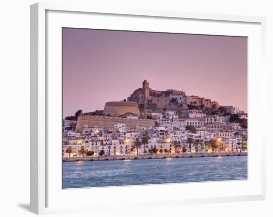 Spain, Balearic Islands, Ibiza, View of Ibiza Old Town (UNESCO Site), and Dalt Vila-Michele Falzone-Framed Photographic Print