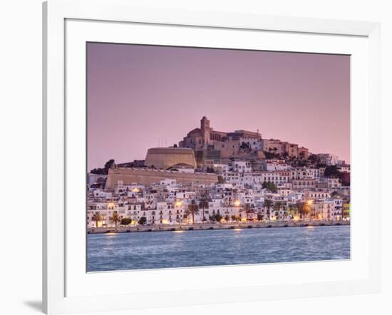 Spain, Balearic Islands, Ibiza, View of Ibiza Old Town (UNESCO Site), and Dalt Vila-Michele Falzone-Framed Photographic Print