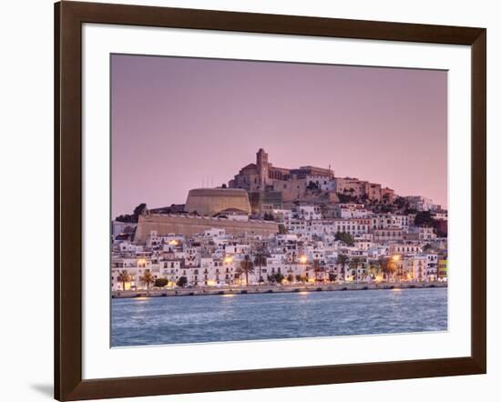 Spain, Balearic Islands, Ibiza, View of Ibiza Old Town (UNESCO Site), and Dalt Vila-Michele Falzone-Framed Photographic Print